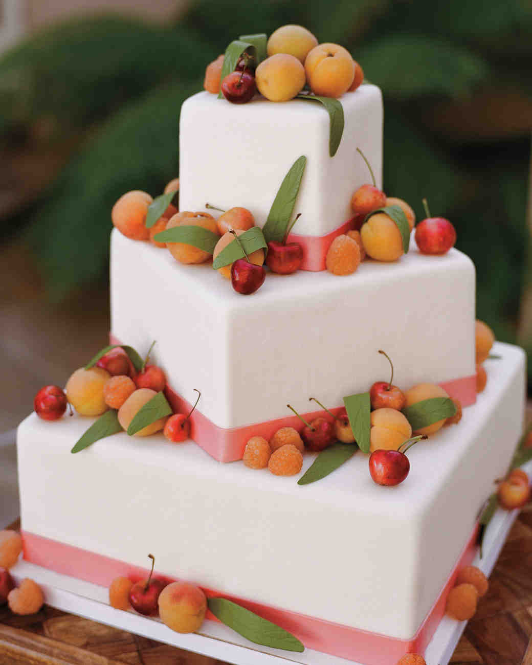 29 Summer Wedding Cakes That We Re Sweet On Martha Weddings With Cherries On Top