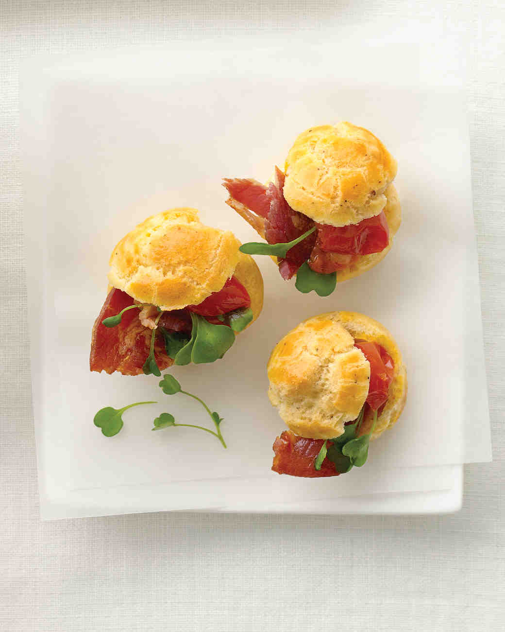 Black Pepper Gougeres with Pancetta and Tomato Recipe Pastry puffs are delectable on their own