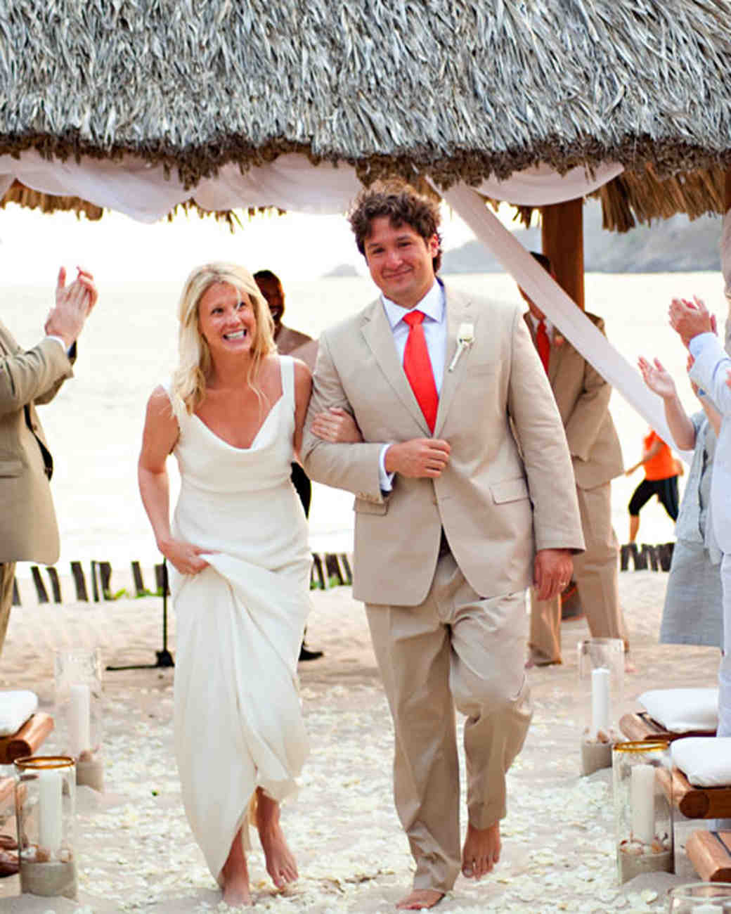 An Orange And White Intimate Beach Destination Wedding In Mexico