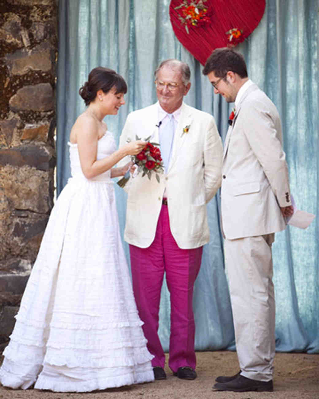 A Whimsical Red Outdoor Wedding in California | Martha Stewart Weddings