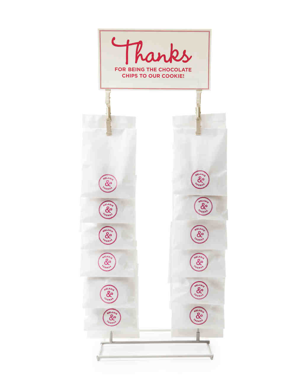 Good Things Wedding Favors Martha Weddings Chip Clip Favor Display