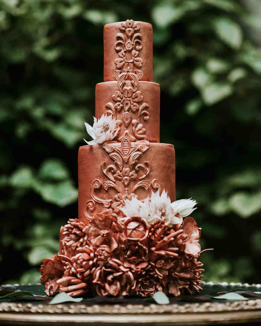 Two-Tier Round Chocolate Wedding Cake
