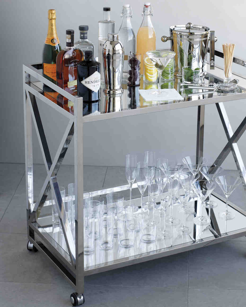 Party on Wheels! 4 Ways to Customize a Bar Cart | Martha Stewart Weddings