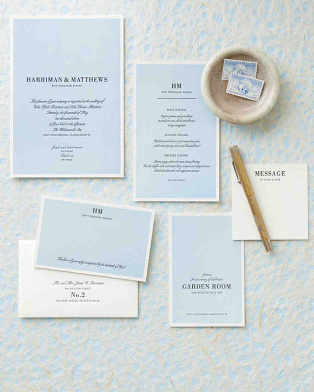 Pretty Pairing A Powder Blue And Color Palette Martha Two In One Wedding Invitations