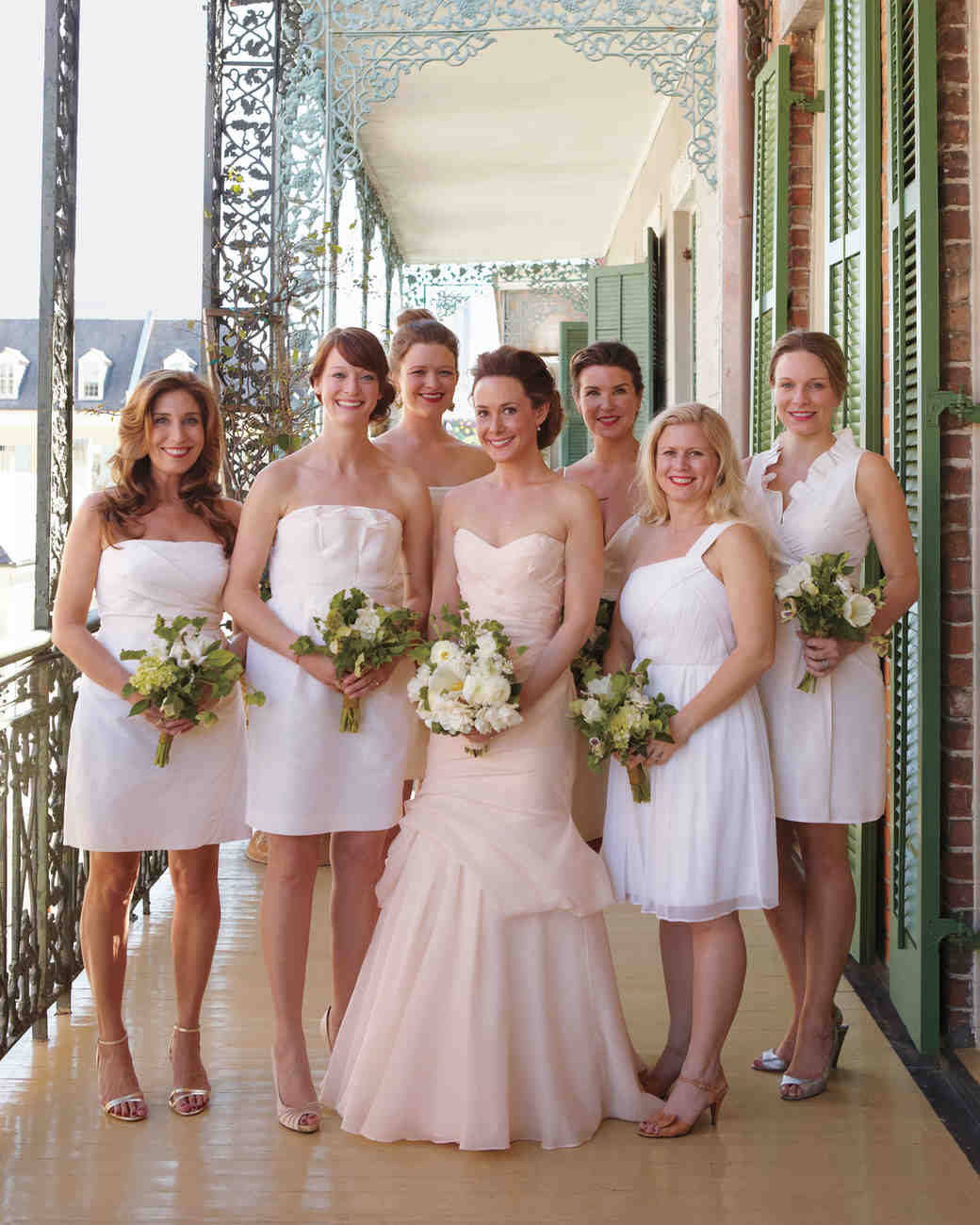 pink and white bridesmaid dresses