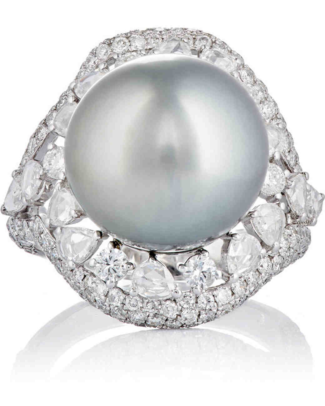 Pretty Pearl Engagement Rings Martha Stewart Weddings