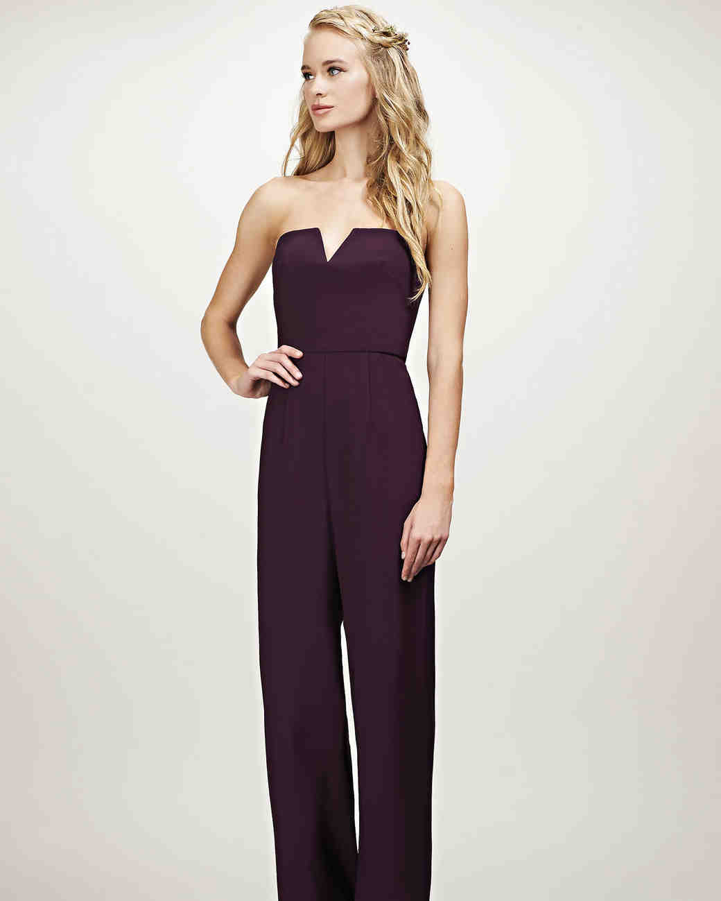 purple bridesmaid jumpsuit