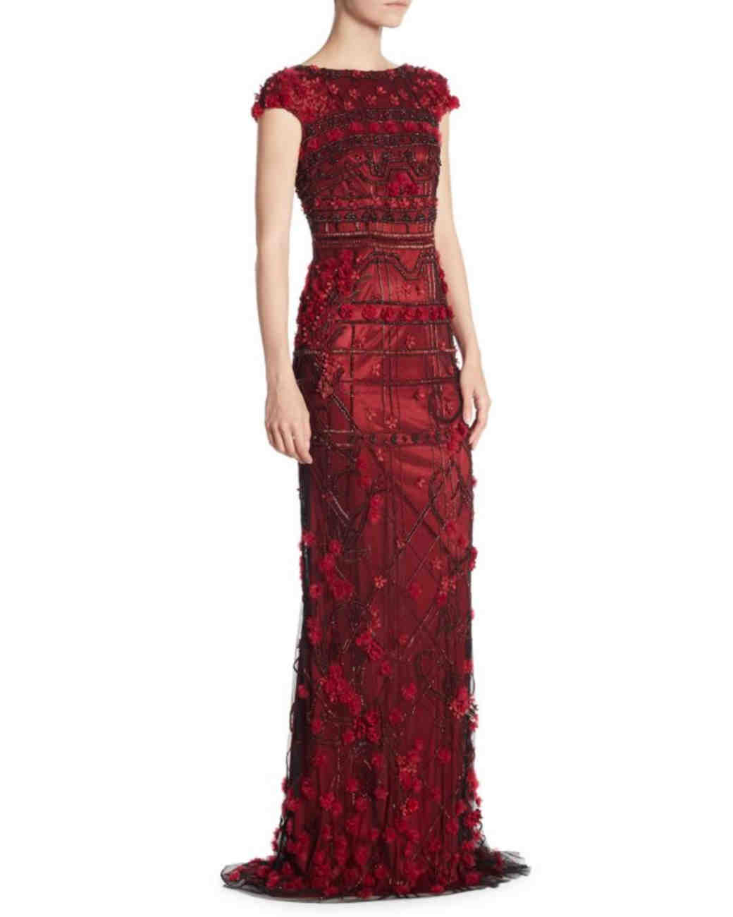 burgundy gown