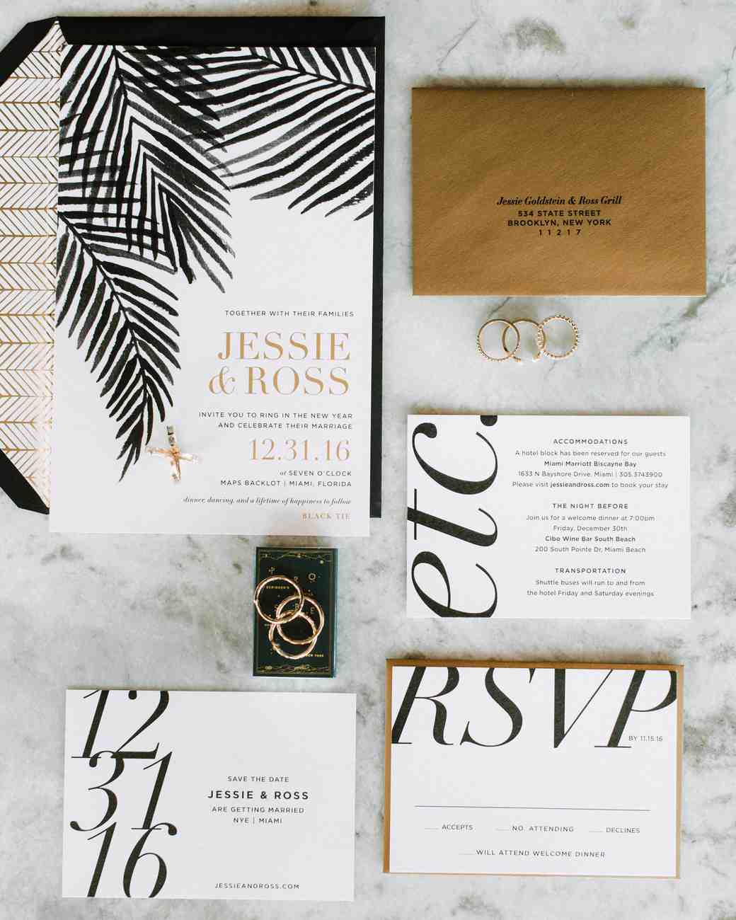 Modern Wedding Invitations | Tied & Two