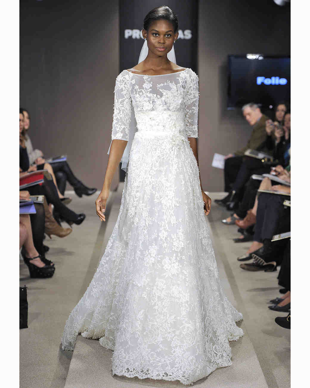 Three Quarter  Sleeve  Wedding  Dresses  Fall 2013 Martha 