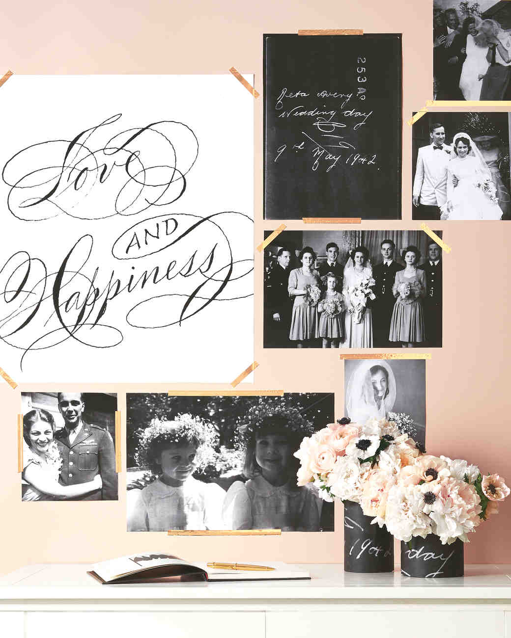 30 Creative Ways To Display Photos At Your Wedding Martha Cohesive Photo Display