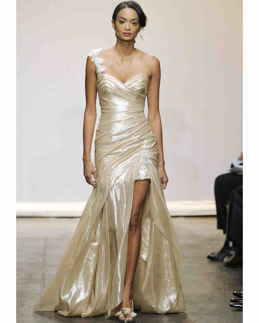 Metallic Wedding Dresses Fall 2017 Martha Weddings Going For Glam