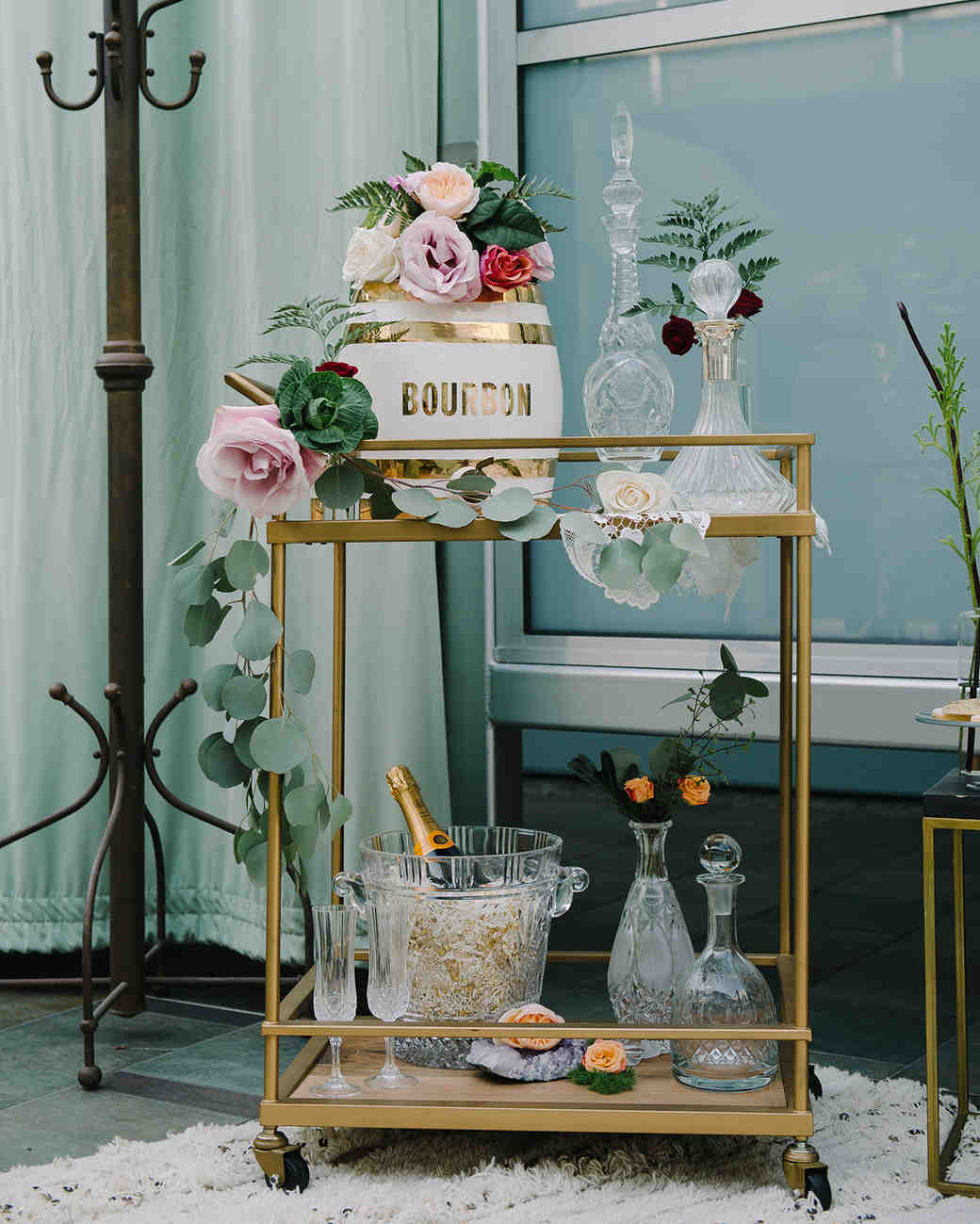 20 Bar Carts Thatll Transform Your Weddings Cocktail Hour And