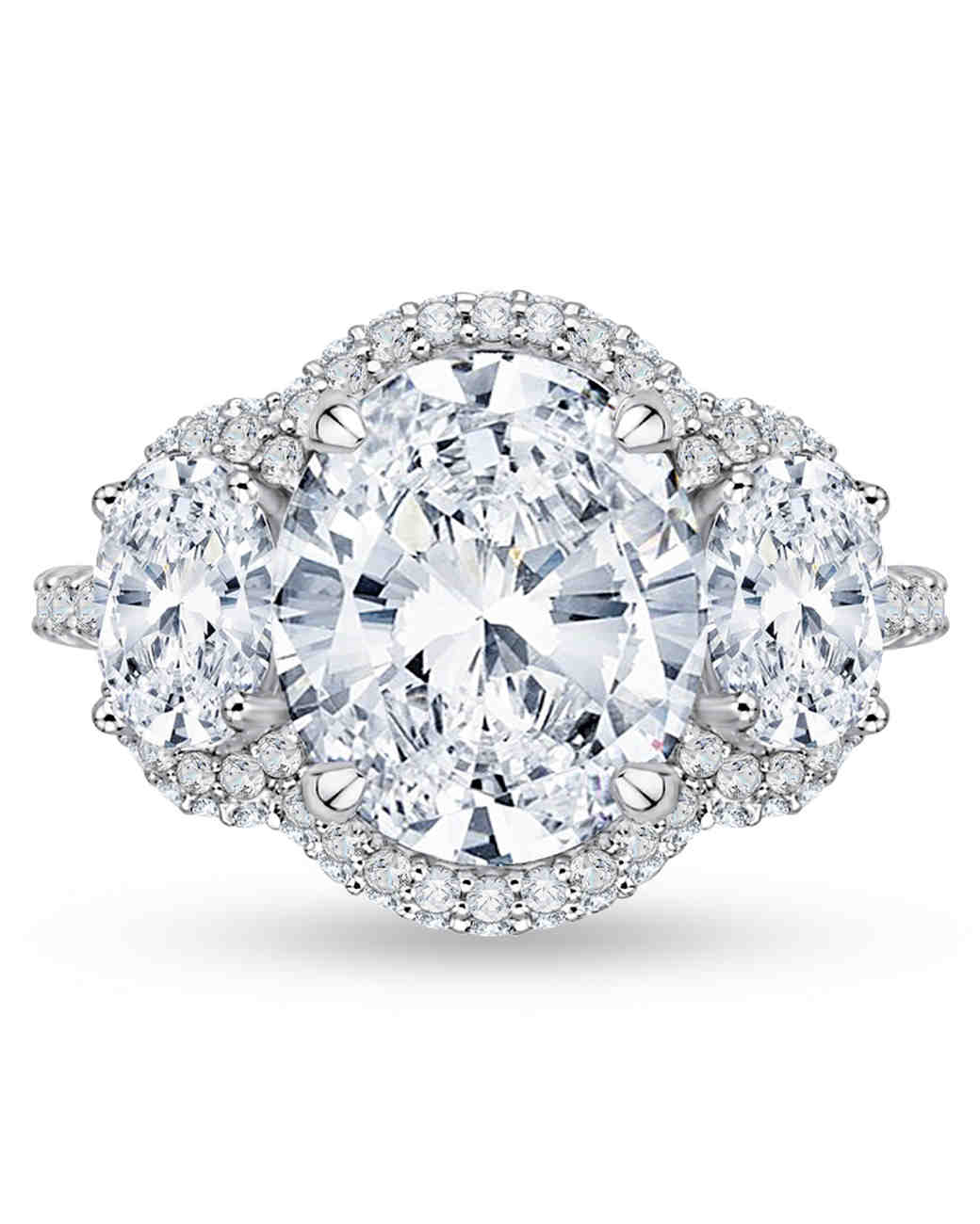 Stone Oval Halo Ring Stone Oval Halo Ring