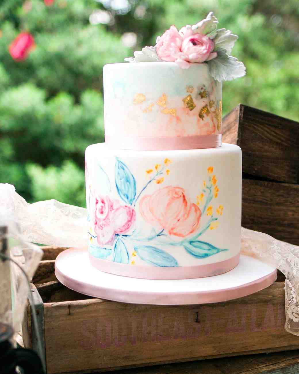 trending now hand painted wedding cakes martha stewart weddings