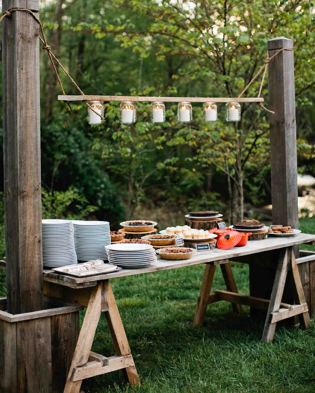 Sally And Christian's Rustic Outdoor Rehearsal Dinner At Blackberry Sally and Christian's Rustic Outdoor Rehearsal Dinner at Blackberry Farm | Martha Stewart Weddings - Sally And Christian's Rustic Outdoor Rehearsal Dinner At Blackberry