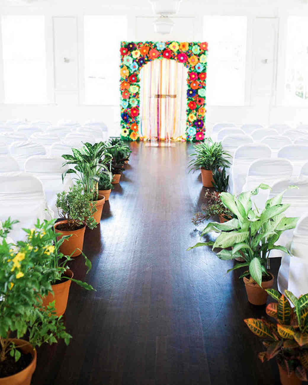 Trending Now Wedding Ceremony Aisles Lined With Potted Plants