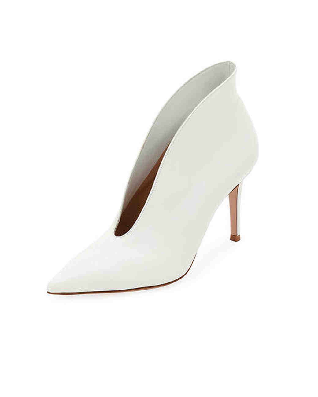 white wedding booties