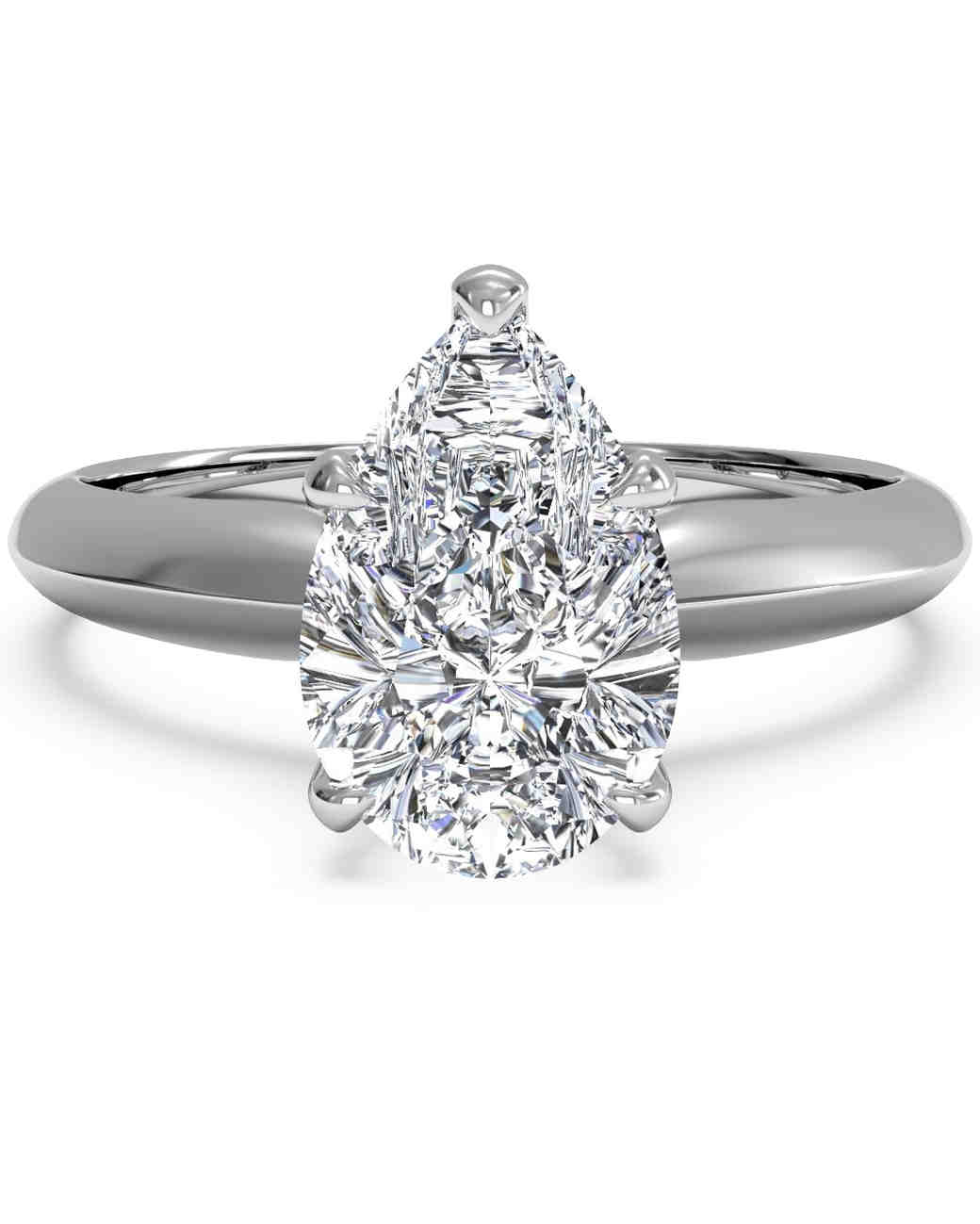 Pear-Cut Diamond Engagement Rings | Martha Stewart Weddings