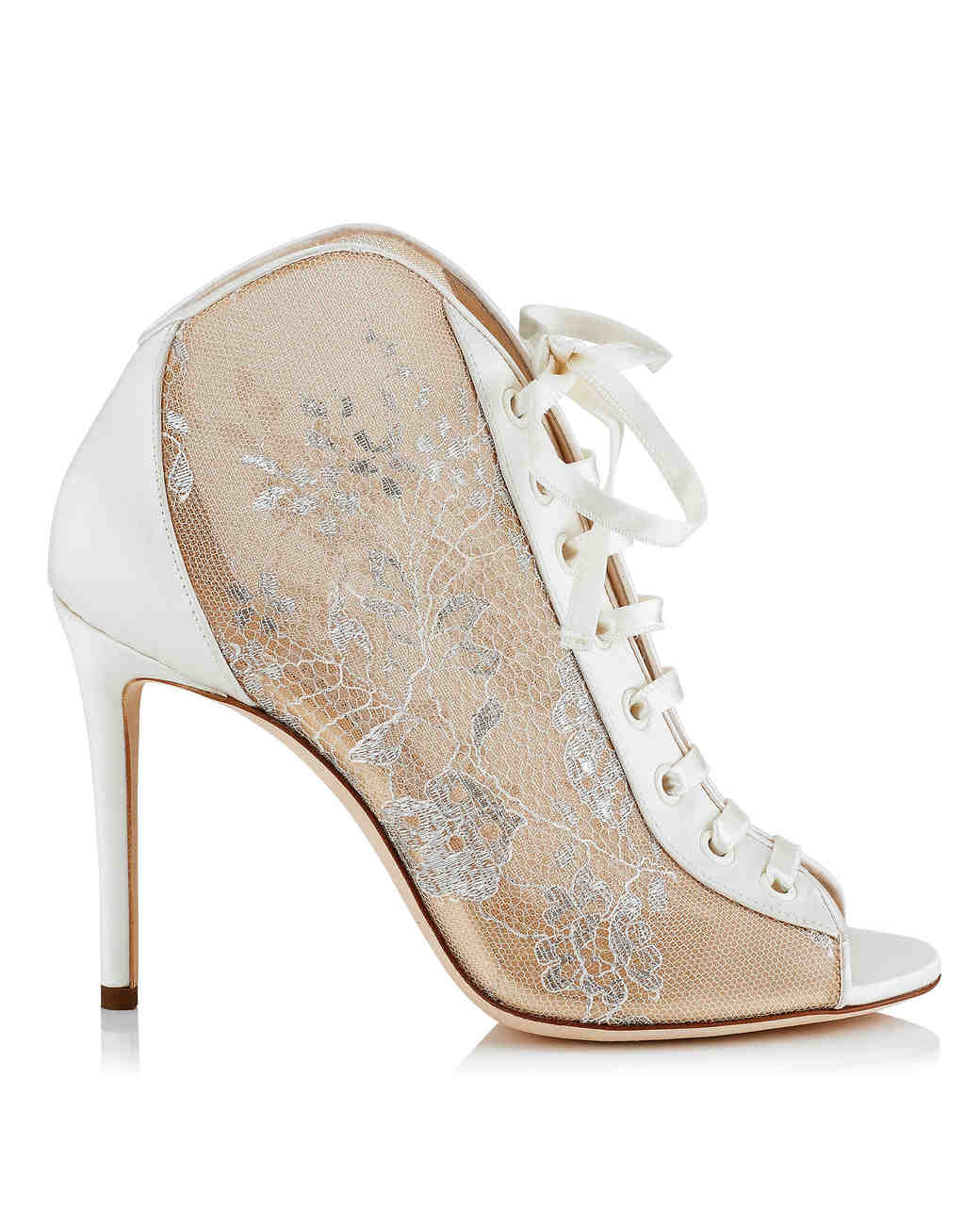 Chic Bridal Boots And Booties Martha Weddings Lace And Satin P Toe Booties