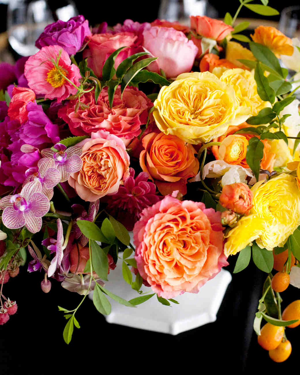 Rainbow Flower Centerpieces