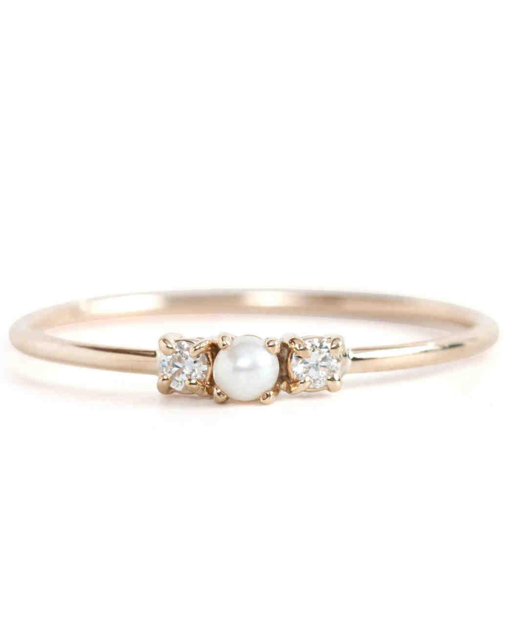 Pretty Pearl Engagement Rings Martha Weddings