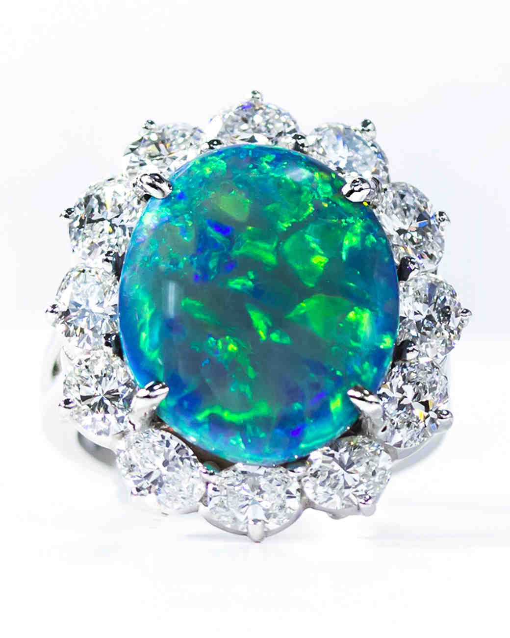 Opal Diamond Ring White Gold Opal Diamond Ring White Gold
