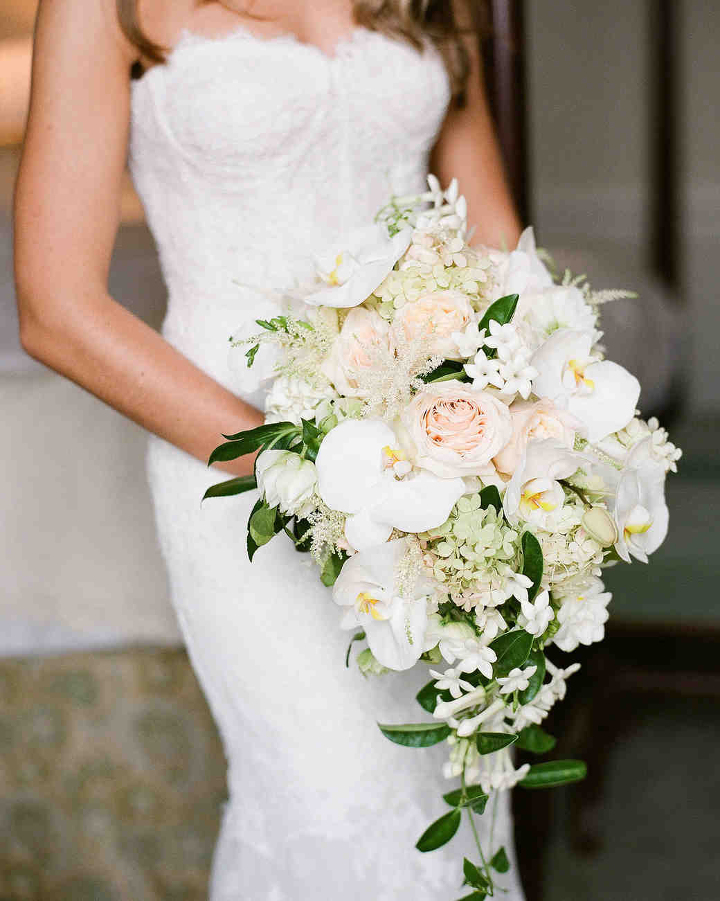 Wedding Bouquets Cascading White Roses / white rose cascading bouquet