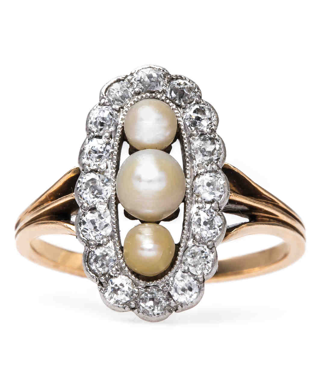 Pretty Pearl  Engagement  Rings  Martha Stewart Weddings