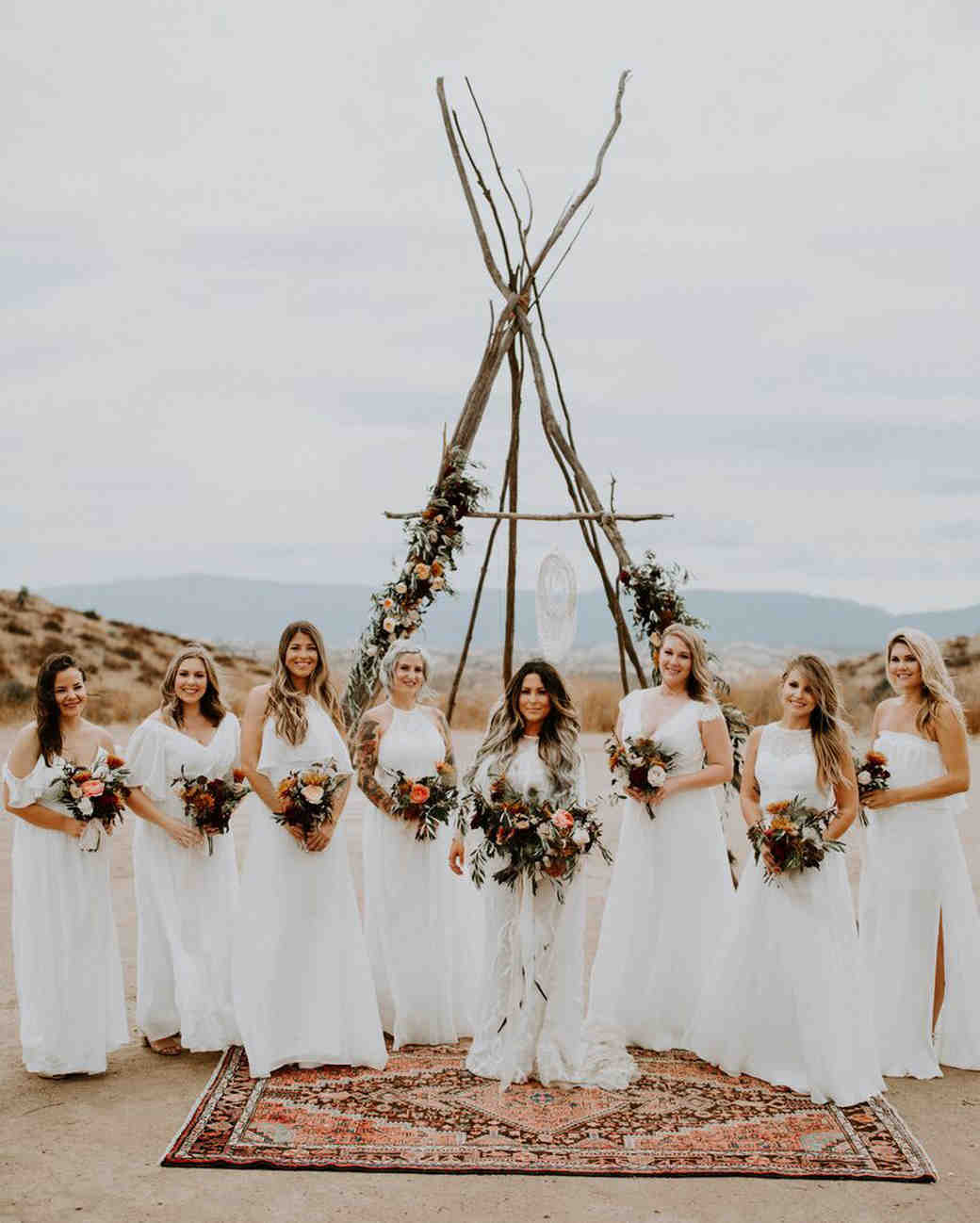 white bridal party