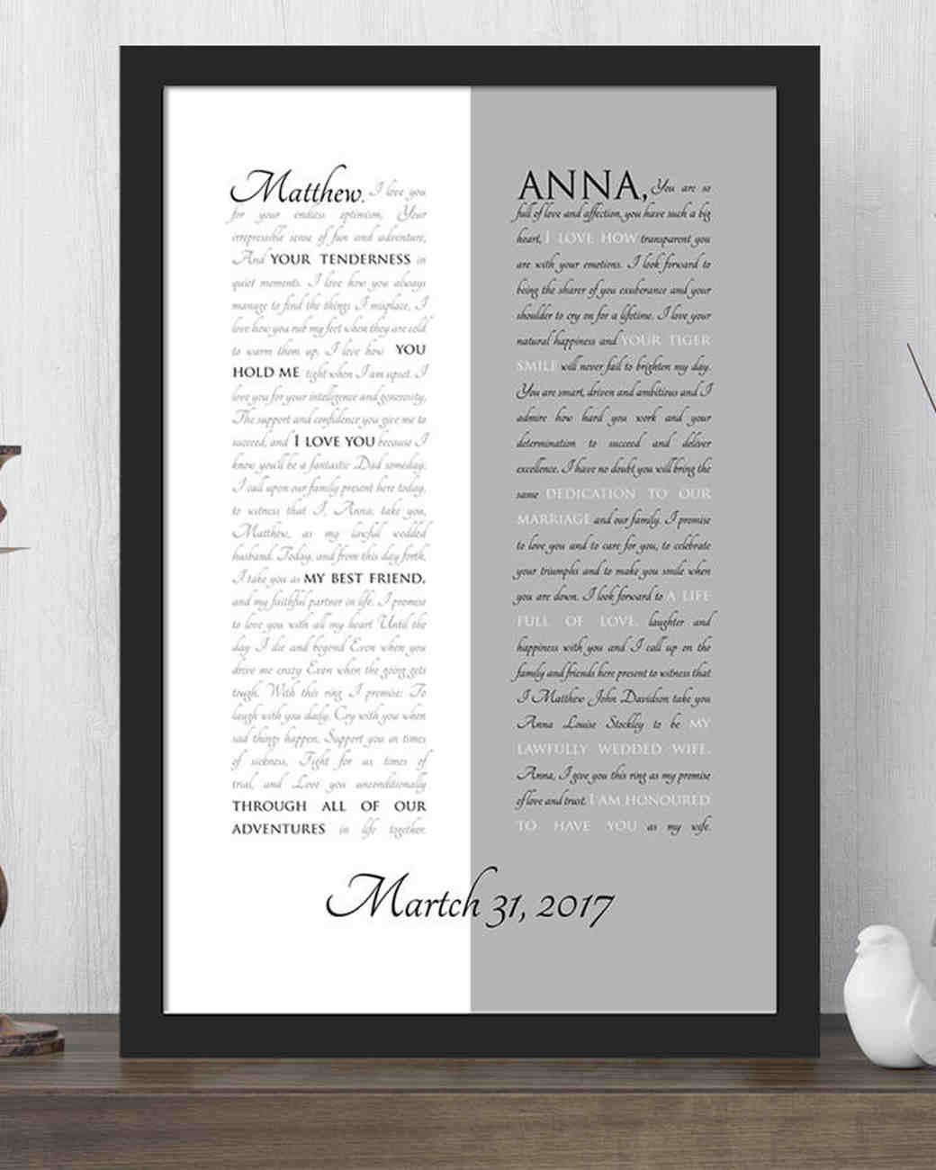 1st Year Anniversary Gifts Paper