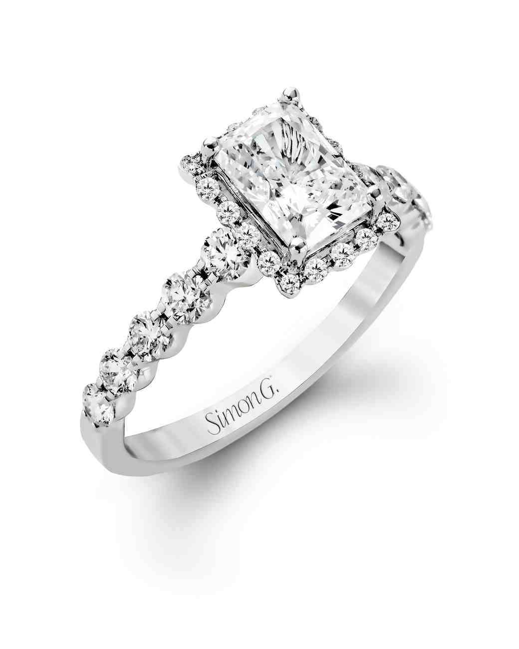 Elegant EmeraldCut Engagement Rings Martha Stewart Weddings