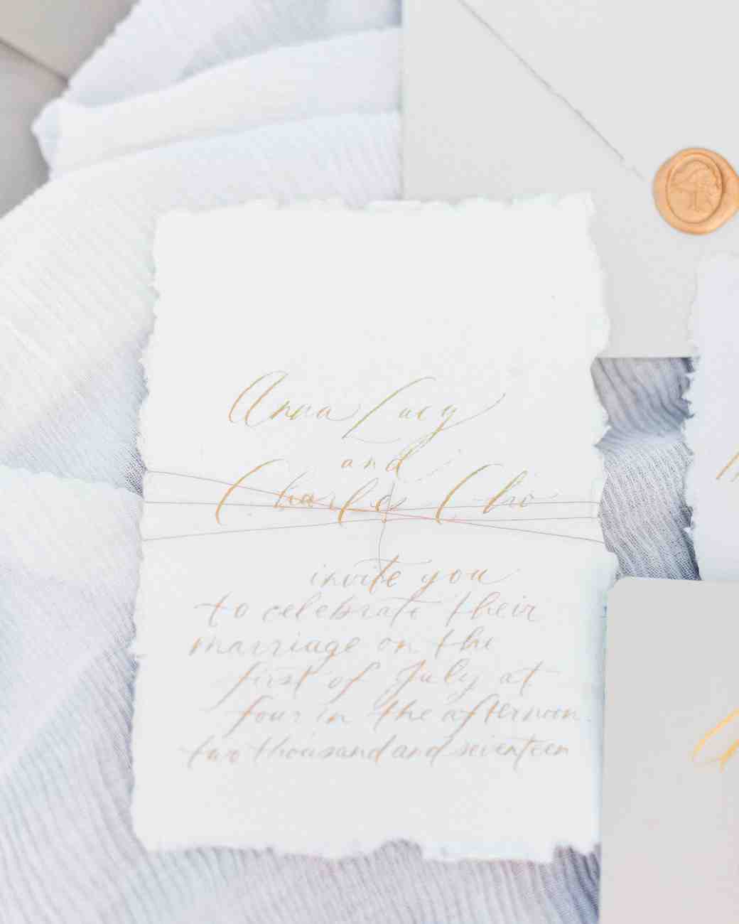 Deckle Edge Paper Wedding Invitations 6