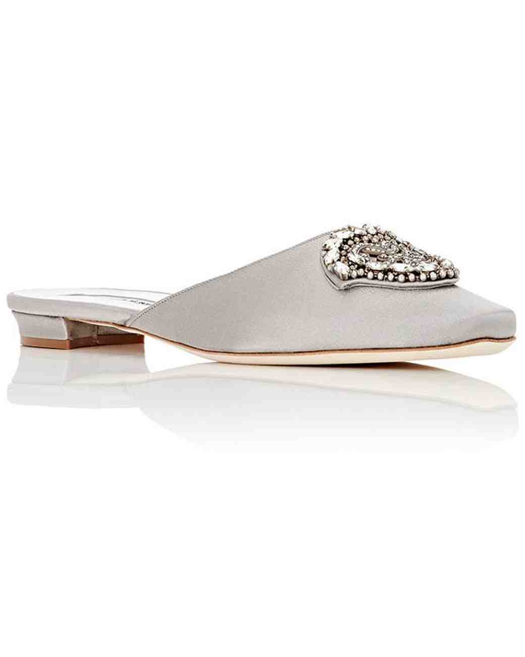 silver mule flats