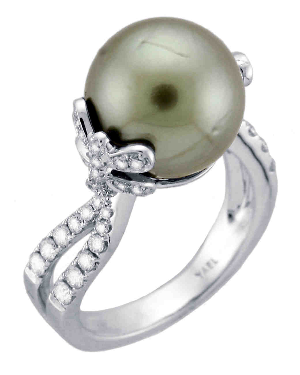Pretty Pearl Engagement Rings | Martha Stewart Weddings
