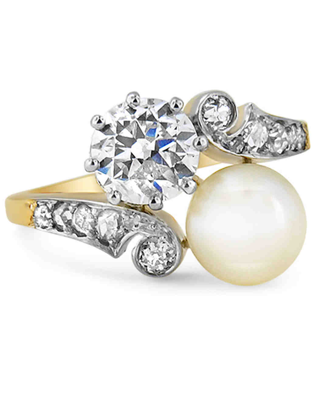 Pretty Pearl Engagement Rings Martha Weddings