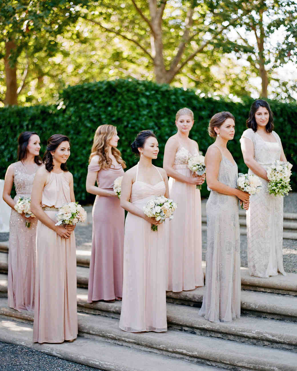 mismatched pink bridesmaid dresses