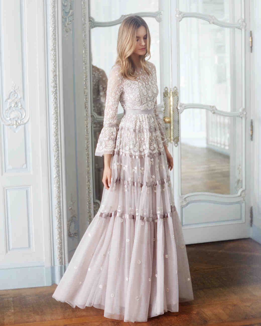 needle and thread long sleeve gown