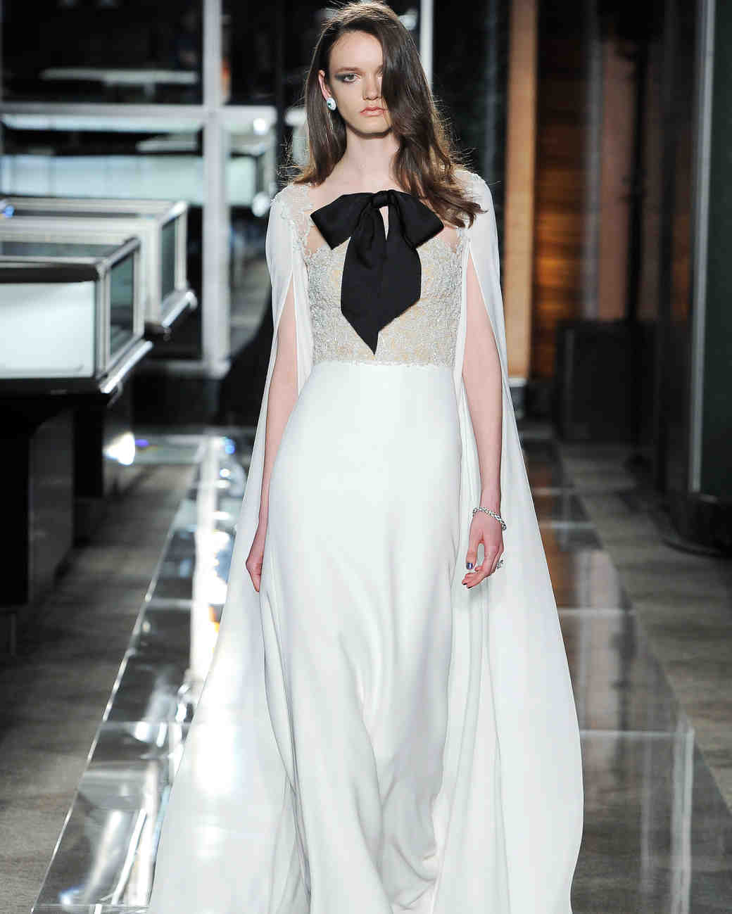 reem acra spring 2018 wedding dress with cape