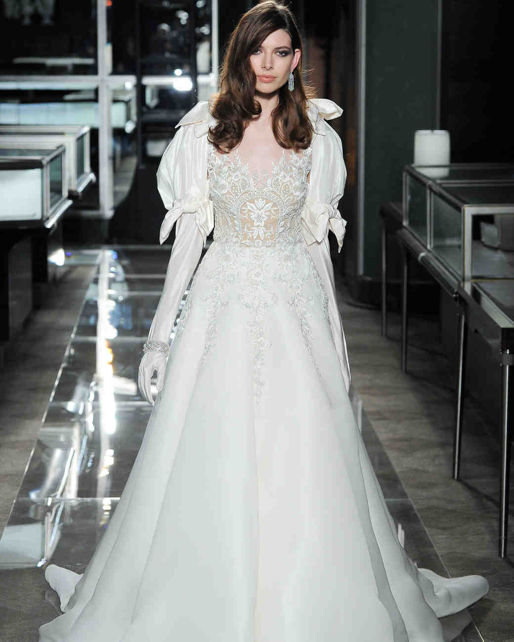 reem acra spring 2018 wedding dress with dramatic sleeves