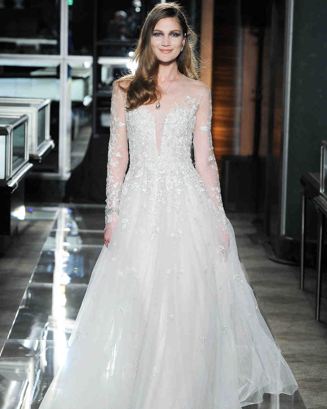 reem acra spring 2018 wedding dress collection lace long sleeve