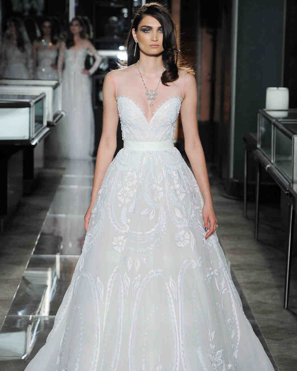 reem acra spring 2018 wedding dress collection v-neck a line