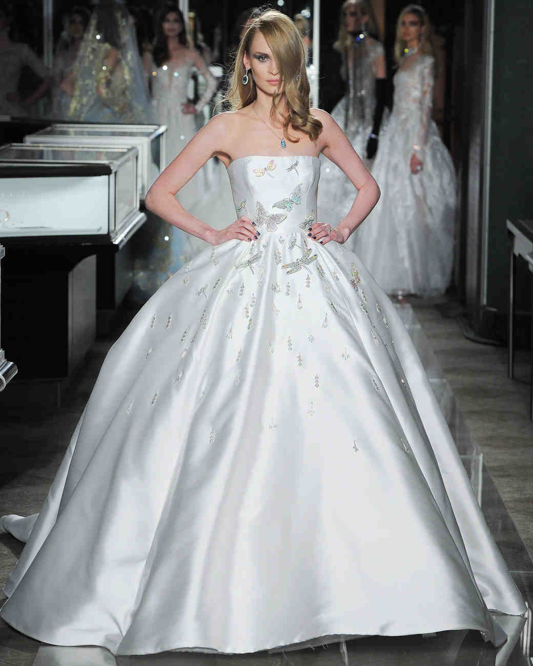 reem acra spring 2018 wedding dress collection strapless ball gown