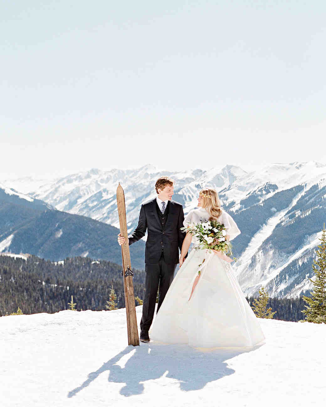 A Snowy Winter Wedding In Aspen Colorado Martha Stewart Weddings