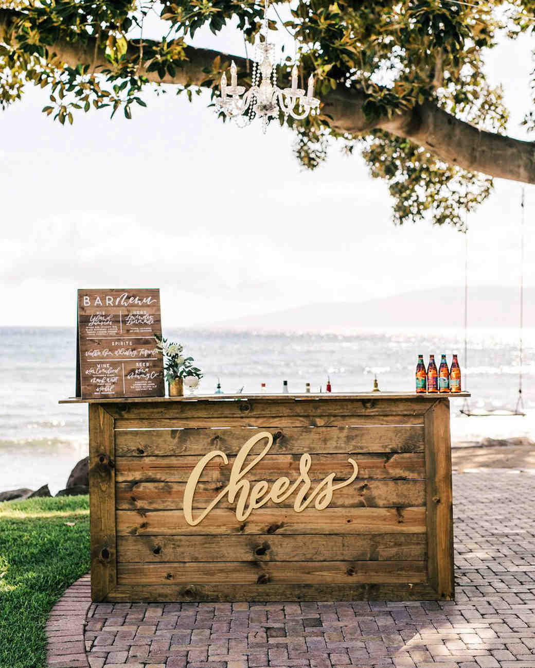 Wedding Bar Signs To Elevate Your Tail Hour Martha Stewart Wedding Bar Sign Wooden Cheers Water Tree Swing