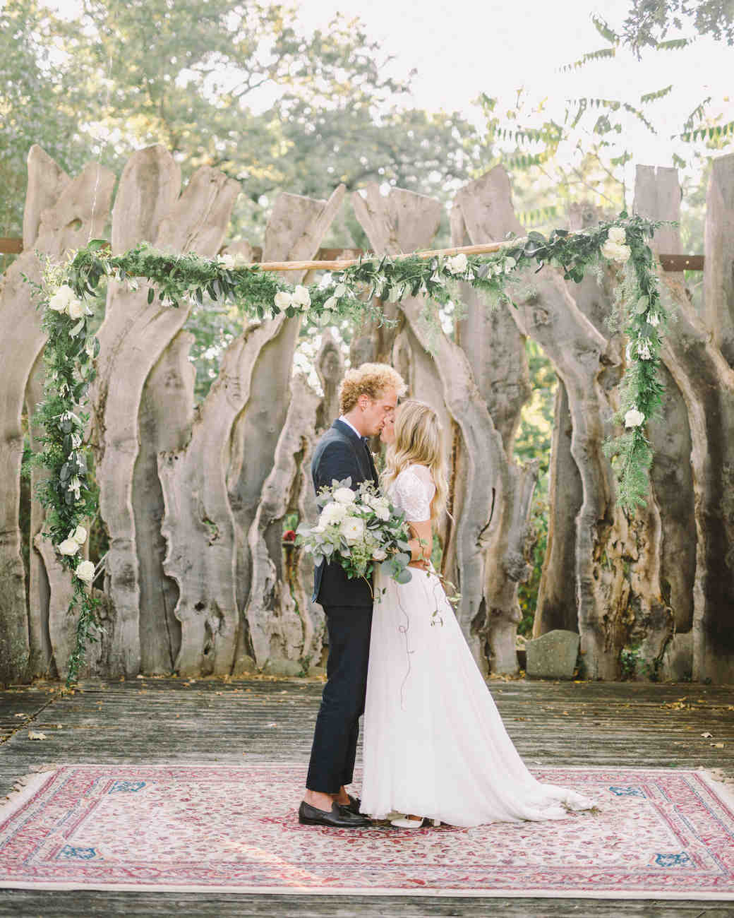 A Bohemian Wedding Trend We're Loving: Ceremony Aisles with Rugs ...