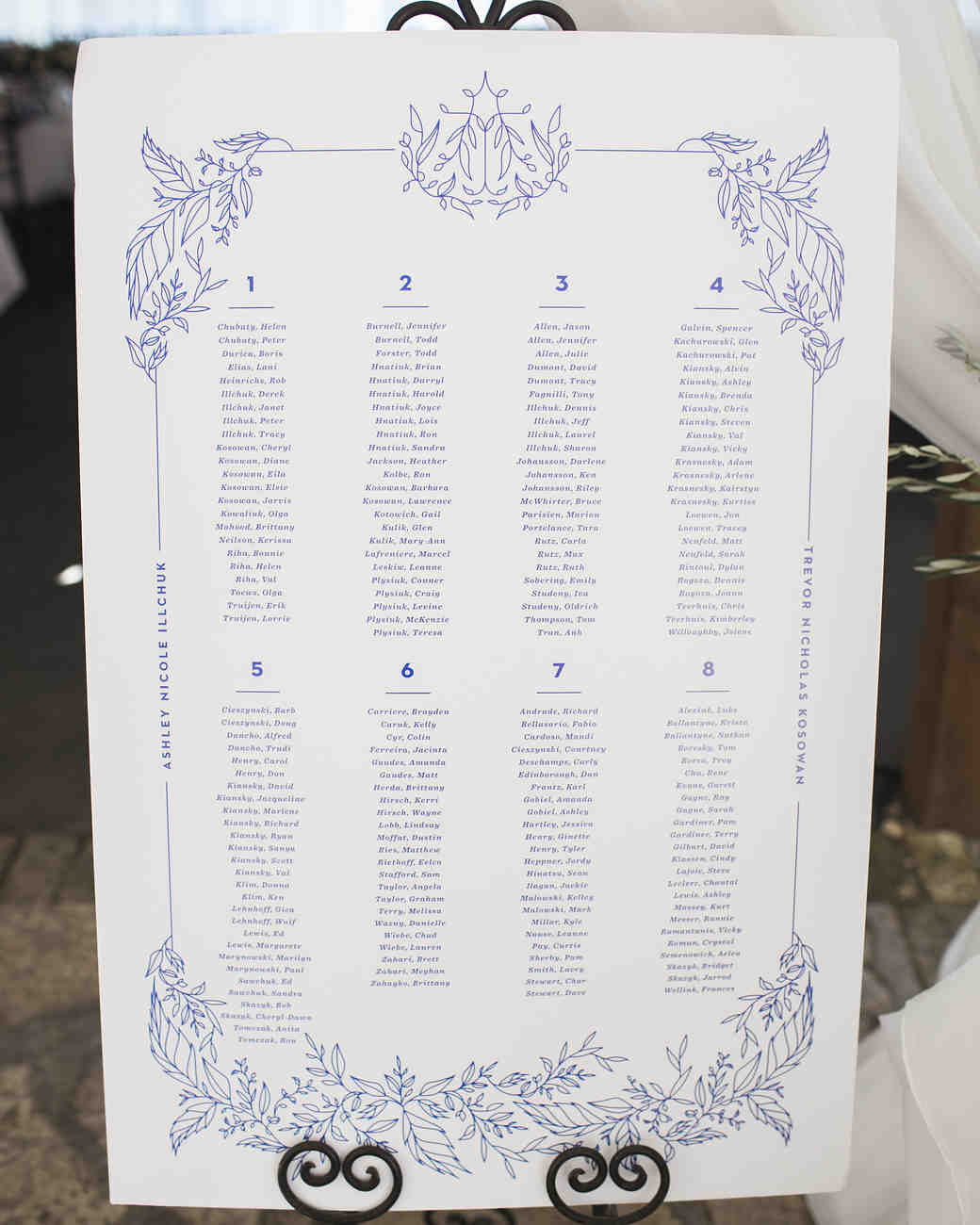 Wedding Seating Chart List