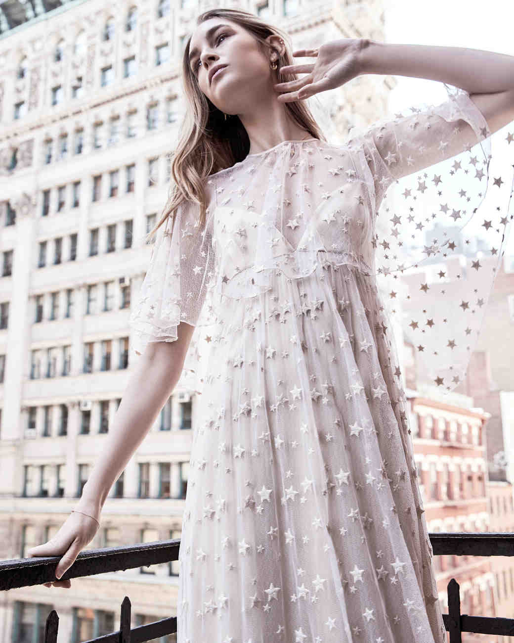 Savannah Miller Spring 2018 Wedding Dress Collection Martha Savannah Miller Star Detail Tulle Overlay Spring 2018 Wedding Dress