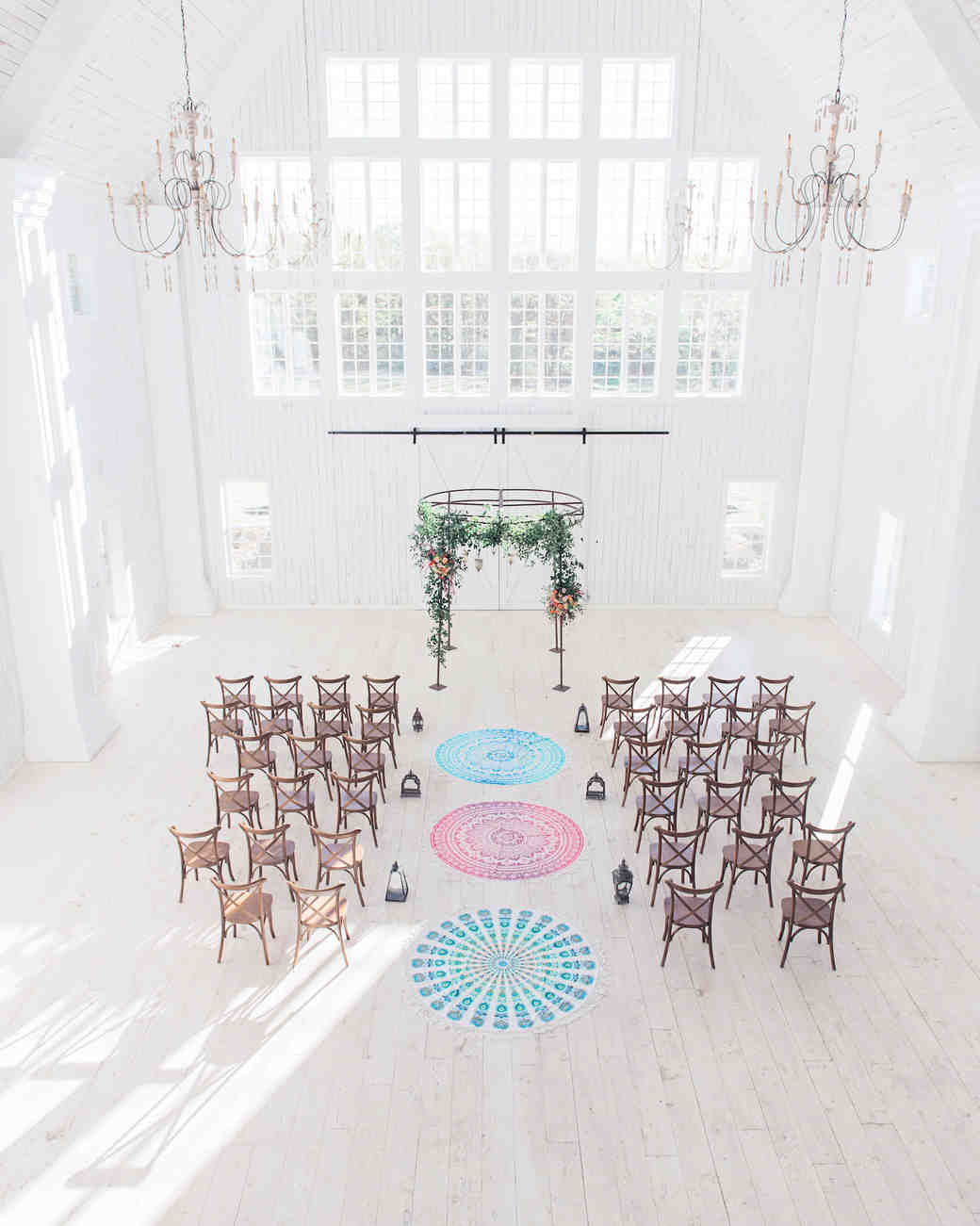 A Bohemian Wedding Trend We're Loving Ceremony Aisles with Rugs Martha Stewart Weddings