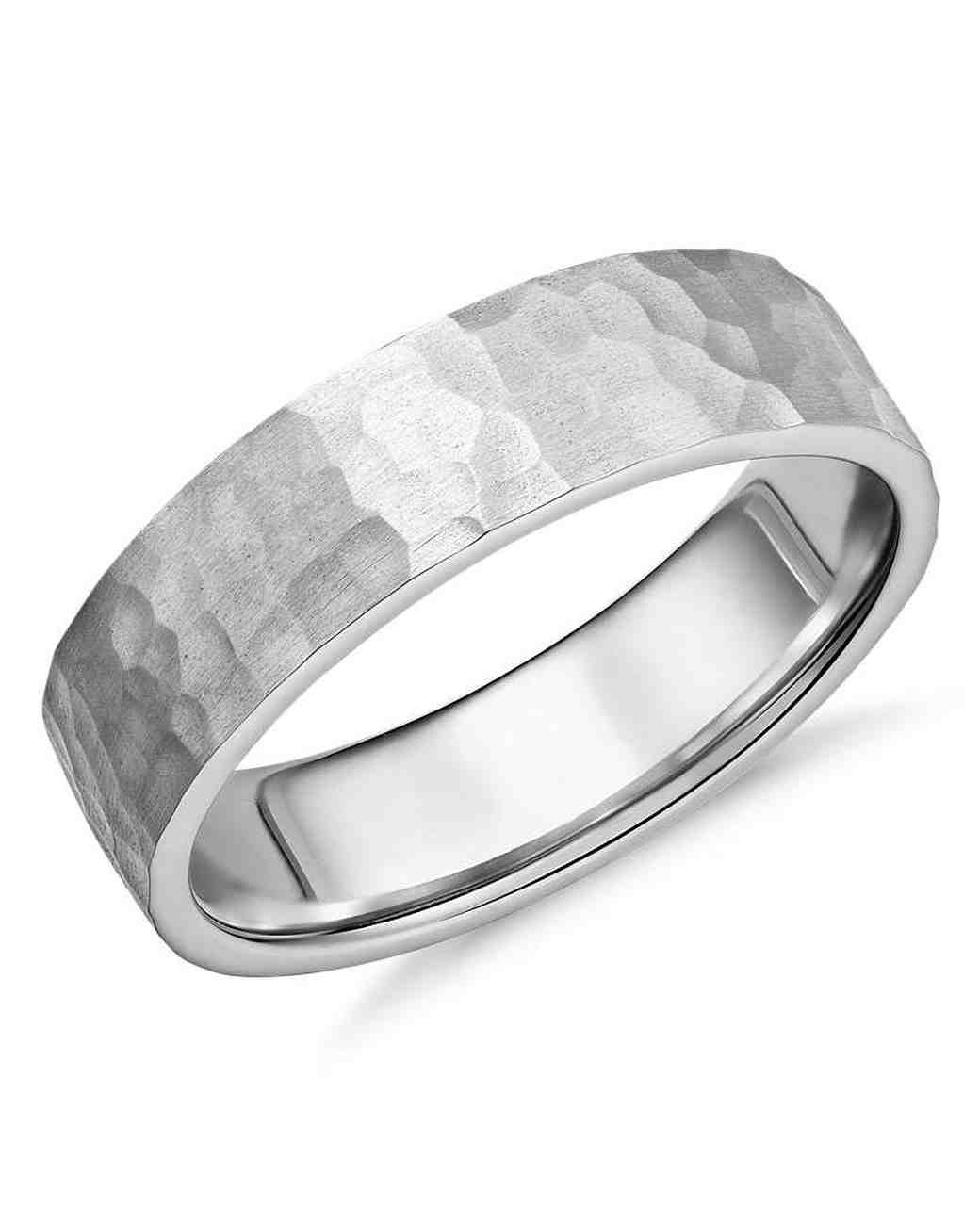 blue nile hammered platinum mens wedding band 0216_vert